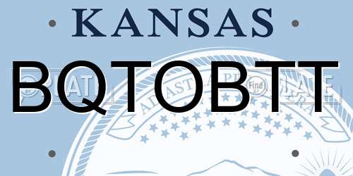 BQTOBTT Kansas License Plate