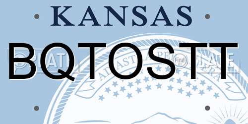 BQTOSTT Kansas License Plate