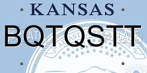 BQTQSTT Kansas License Plate