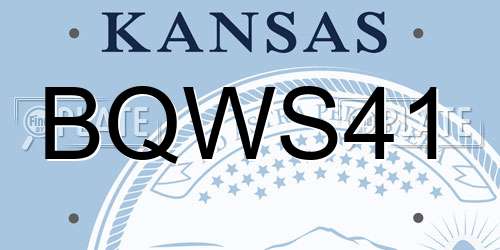 BQWS41 Kansas License Plate