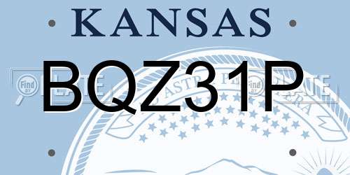 BQZ31P Kansas License Plate