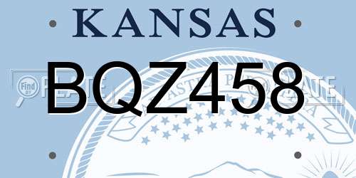 BQZ458 Kansas License Plate