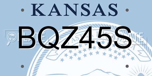 BQZ45S Kansas License Plate