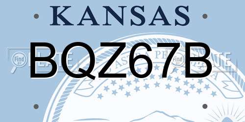 BQZ67B Kansas License Plate