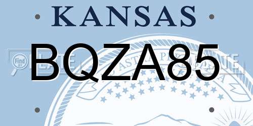 BQZA85 Kansas License Plate