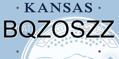BQZOSZZ Kansas License Plate