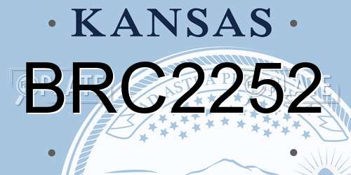 BRC2252 Kansas License Plate