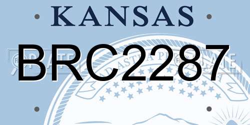 BRC2287 Kansas License Plate