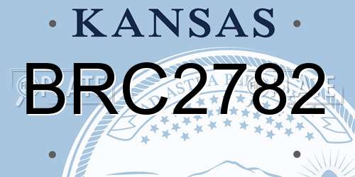 BRC2782 Kansas License Plate