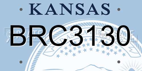 BRC3130 Kansas License Plate
