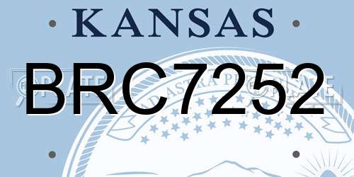 BRC7252 Kansas License Plate