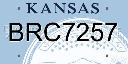 BRC7257 Kansas License Plate
