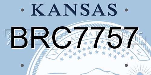BRC7757 Kansas License Plate