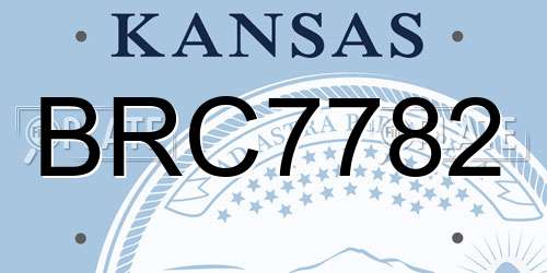 BRC7782 Kansas License Plate