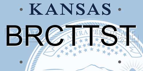 BRCTTST Kansas License Plate