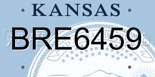 BRE6459 Kansas License Plate