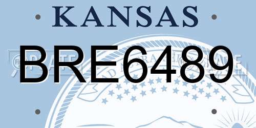 BRE6489 Kansas License Plate