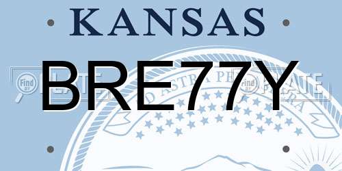 BRE77Y Kansas License Plate