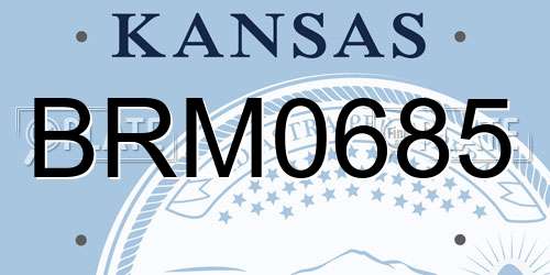 BRM0685 Kansas License Plate