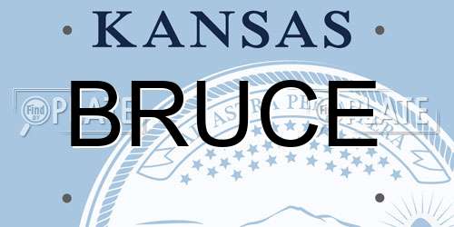 BRUCE Kansas License Plate