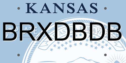 BRXDBDB Kansas License Plate