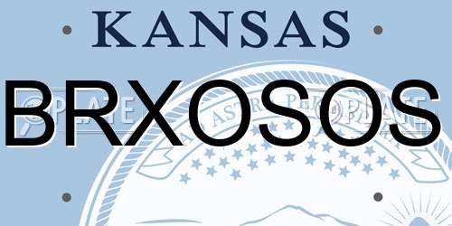 BRXOSOS Kansas License Plate