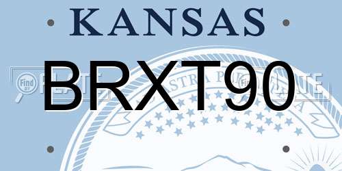 BRXT90 Kansas License Plate