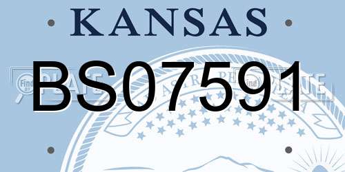 BS07591 Kansas License Plate