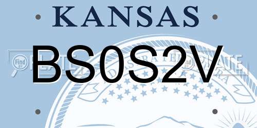 BS0S2V Kansas License Plate