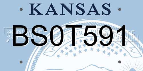 BS0T591 Kansas License Plate