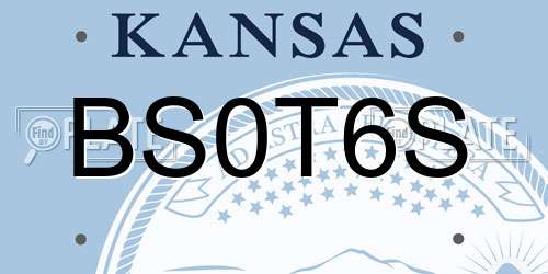 BS0T6S Kansas License Plate