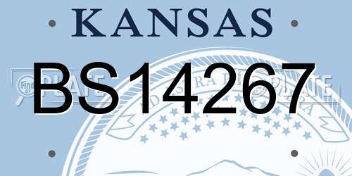 BS14267 Kansas License Plate