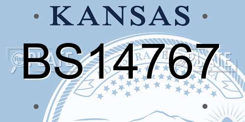 BS14767 Kansas License Plate