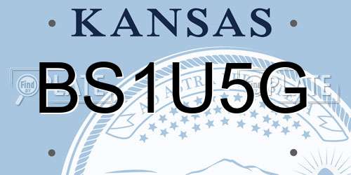 BS1U5G Kansas License Plate