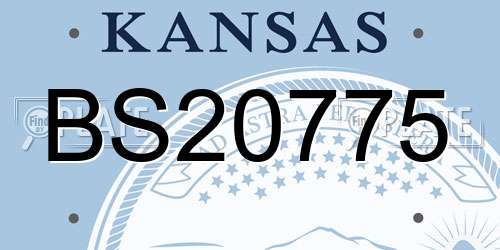 BS20775 Kansas License Plate