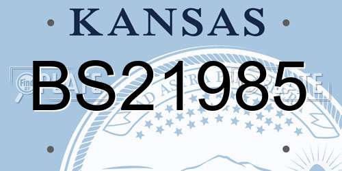 BS21985 Kansas License Plate