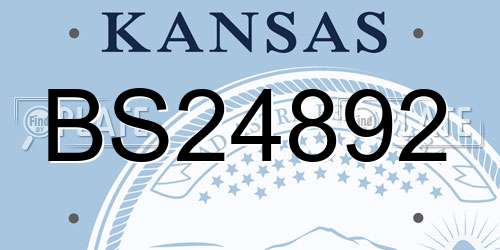 BS24892 Kansas License Plate
