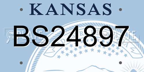 BS24897 Kansas License Plate
