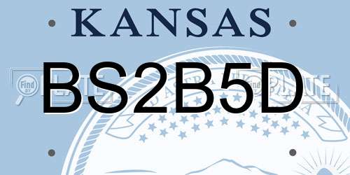 BS2B5D Kansas License Plate