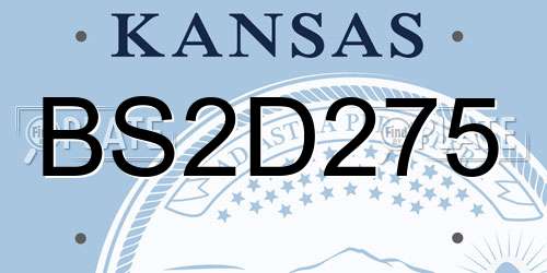 BS2D275 Kansas License Plate