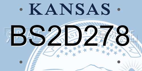 BS2D278 Kansas License Plate