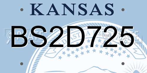 BS2D725 Kansas License Plate