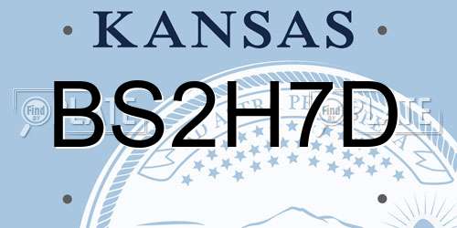 BS2H7D Kansas License Plate