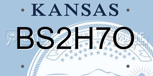 BS2H7O Kansas License Plate