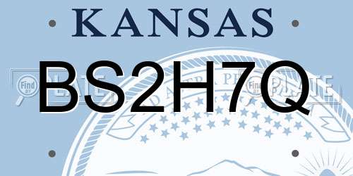 BS2H7Q Kansas License Plate