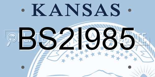 BS2I985 Kansas License Plate