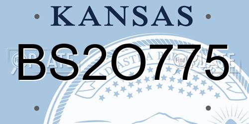 BS2O775 Kansas License Plate