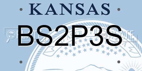 BS2P3S Kansas License Plate