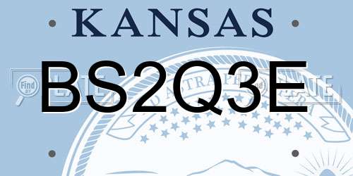 BS2Q3E Kansas License Plate