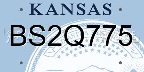 BS2Q775 Kansas License Plate